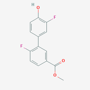 molecular formula C14H10F2O3 B6374736 2-Fluoro-4-(2-fluoro-5-methoxycarbonylphenyl)phenol, 95% CAS No. 1261998-85-9