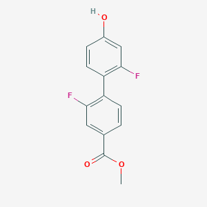 molecular formula C14H10F2O3 B6374740 3-Fluoro-4-(2-fluoro-4-methoxycarbonylphenyl)phenol, 95% CAS No. 1261962-55-3