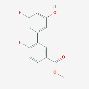 molecular formula C14H10F2O3 B6374748 3-Fluoro-5-(2-fluoro-5-methoxycarbonylphenyl)phenol, 95% CAS No. 1261946-94-4