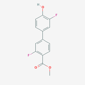 molecular formula C14H10F2O3 B6374759 2-Fluoro-4-(3-fluoro-4-methoxycarbonylphenyl)phenol, 95% CAS No. 1261894-17-0