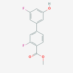 molecular formula C14H10F2O3 B6374775 3-Fluoro-5-(3-fluoro-4-methoxycarbonylphenyl)phenol, 95% CAS No. 1261962-66-6