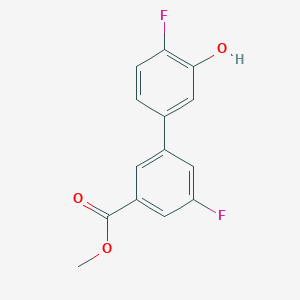 molecular formula C14H10F2O3 B6374778 2-Fluoro-5-(3-fluoro-5-methoxycarbonylphenyl)phenol, 95% CAS No. 1261962-72-4