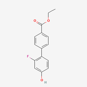 molecular formula C15H13FO3 B6374780 4-(4-Ethoxycarbonylphenyl)-3-fluorophenol, 95% CAS No. 1261950-64-4