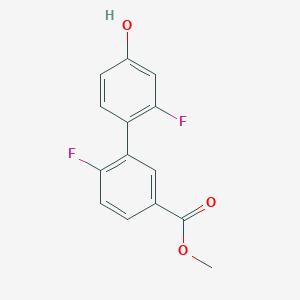 molecular formula C14H10F2O3 B6374783 3-Fluoro-4-(2-fluoro-5-methoxycarbonylphenyl)phenol, 95% CAS No. 1261950-68-8