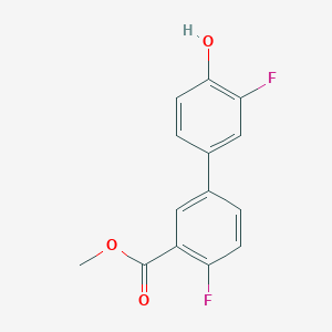 molecular formula C14H10F2O3 B6374796 2-Fluoro-4-(4-fluoro-3-methoxycarbonylphenyl)phenol, 95% CAS No. 1261947-16-3