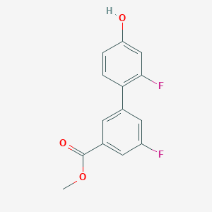 molecular formula C14H10F2O3 B6374801 3-Fluoro-4-(3-fluoro-5-methoxycarbonylphenyl)phenol, 95% CAS No. 1261962-78-0
