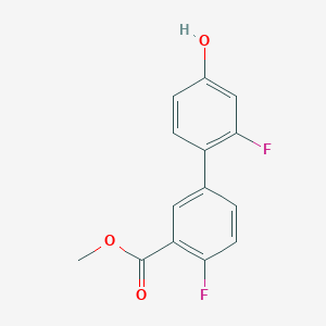 molecular formula C14H10F2O3 B6374814 3-Fluoro-4-(4-fluoro-3-methoxycarbonylphenyl)phenol, 95% CAS No. 1261997-34-5