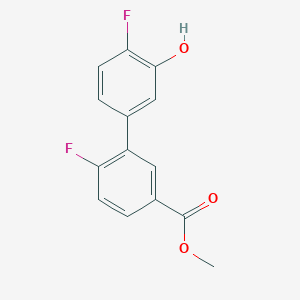molecular formula C14H10F2O3 B6374823 2-Fluoro-5-(2-fluoro-5-methoxycarbonylphenyl)phenol, 95% CAS No. 1261918-51-7