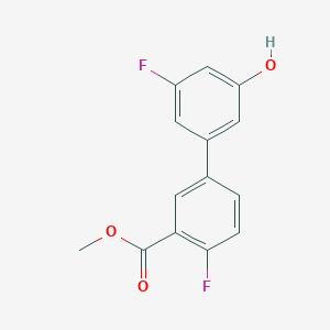 molecular formula C14H10F2O3 B6374825 3-Fluoro-5-(4-fluoro-3-methoxycarbonylphenyl)phenol, 95% CAS No. 1261895-59-3