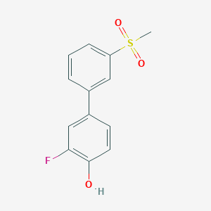 molecular formula C13H11FO3S B6374833 2-Fluoro-4-(3-methylsulfonylphenyl)phenol, 95% CAS No. 1261895-62-8