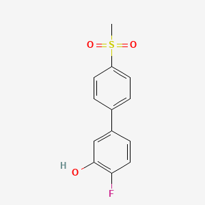molecular formula C13H11FO3S B6374851 2-Fluoro-5-(4-methylsulfonylphenyl)phenol, 95% CAS No. 1261897-91-9