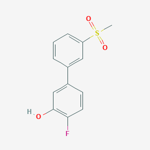 molecular formula C13H11FO3S B6374860 2-Fluoro-5-(3-methylsulfonylphenyl)phenol, 95% CAS No. 1261971-85-0