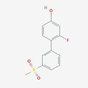 molecular formula C13H11FO3S B6374866 3-Fluoro-4-(3-methylsulfonylphenyl)phenol, 95% CAS No. 1261888-76-9