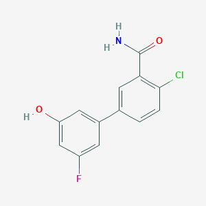 molecular formula C13H9ClFNO2 B6374870 5-(3-Carbamoyl-4-chlorophenyl)-3-fluorophenol, 95% CAS No. 1261918-53-9