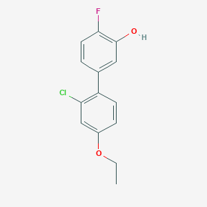 molecular formula C14H12ClFO2 B6374876 5-(2-Chloro-4-ethoxyphenyl)-2-fluorophenol, 95% CAS No. 1261962-89-3
