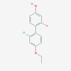 molecular formula C14H12ClFO2 B6374879 4-(2-Chloro-4-ethoxyphenyl)-3-fluorophenol, 95% CAS No. 1261947-34-5