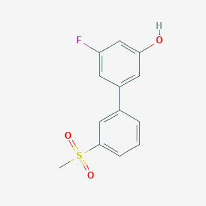 molecular formula C13H11FO3S B6374887 3-Fluoro-5-(3-methylsulfonylphenyl)phenol, 95% CAS No. 1261897-90-8