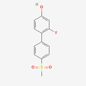 molecular formula C13H11FO3S B6374905 3-Fluoro-4-(4-methylsulfonylphenyl)phenol, 95% CAS No. 1032825-06-1