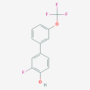 molecular formula C13H8F4O2 B6374919 2-Fluoro-4-(3-trifluoromethoxyphenyl)phenol, 95% CAS No. 1261449-22-2