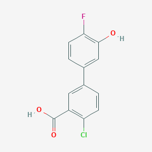 molecular formula C13H8ClFO3 B6374921 5-(3-Carboxy-4-chlorophenyl)-2-fluorophenol, 95% CAS No. 1261971-96-3