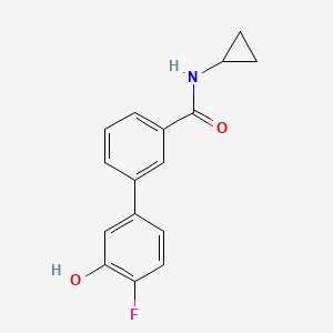 molecular formula C16H14FNO2 B6374927 5-[3-(Cyclopropylaminocarbonyl)phenyl]-2-fluorophenol, 95% CAS No. 1261947-51-6