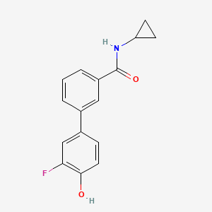 molecular formula C16H14FNO2 B6374933 4-[3-(Cyclopropylaminocarbonyl)phenyl]-2-fluorophenol, 95% CAS No. 1261918-59-5