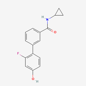 molecular formula C16H14FNO2 B6374937 4-[3-(Cyclopropylaminocarbonyl)phenyl]-3-fluorophenol, 95% CAS No. 1261947-60-7