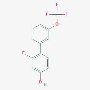 molecular formula C13H8F4O2 B6374945 3-Fluoro-4-(3-trifluoromethoxyphenyl)phenol, 95% CAS No. 1261487-11-9
