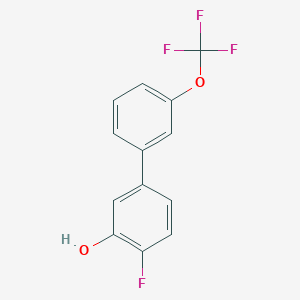 molecular formula C13H8F4O2 B6374951 2-Fluoro-5-(3-trifluoromethoxyphenyl)phenol, 95% CAS No. 1261764-19-5