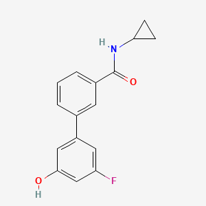 molecular formula C16H14FNO2 B6374954 5-[3-(Cyclopropylaminocarbonyl)phenyl]-3-fluorophenol, 95% CAS No. 1261936-87-1
