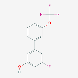 molecular formula C13H8F4O2 B6374957 3-Fluoro-5-(3-trifluoromethoxyphenyl)phenol, 95% CAS No. 1261590-89-9