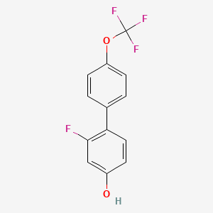 molecular formula C13H8F4O2 B6374970 3-Fluoro-4-(4-trifluoromethoxyphenyl)phenol, 95% CAS No. 152967-11-8