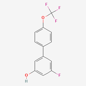 molecular formula C13H8F4O2 B6374971 3-Fluoro-5-(4-trifluoromethoxyphenyl)phenol, 95% CAS No. 1261458-85-8