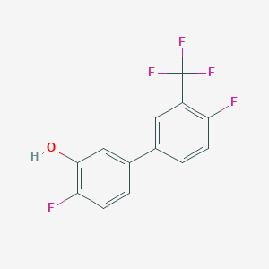 molecular formula C13H7F5O B6374987 2-Fluoro-5-(4-fluoro-3-trifluoromethylphenyl)phenol, 95% CAS No. 1261985-16-3