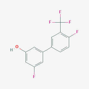 molecular formula C13H7F5O B6374991 3-Fluoro-5-(4-fluoro-3-trifluoromethylphenyl)phenol, 95% CAS No. 1261982-00-6