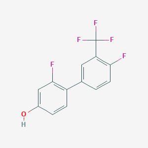 molecular formula C13H7F5O B6374993 3-Fluoro-4-(4-fluoro-3-trifluoromethylphenyl)phenol, 95% CAS No. 1261894-33-0