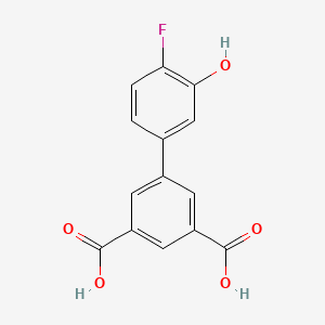 molecular formula C14H9FO5 B6374996 5-(3,5-Dicarboxyphenyl)-2-fluorophenol, 95% CAS No. 1261947-79-8