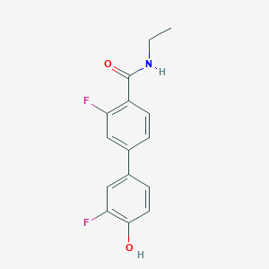 molecular formula C15H13F2NO2 B6374999 4-[4-(Ethylcarbamoyl)-3-fluorophenyl]-2-fluorophenol, 95% CAS No. 1261966-11-3