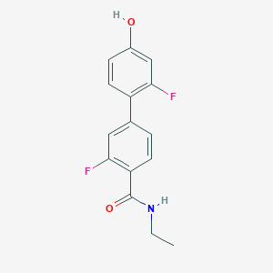 molecular formula C15H13F2NO2 B6375015 4-[4-(Ethylcarbamoyl)-3-fluorophenyl]-3-fluorophenol, 95% CAS No. 1261895-65-1
