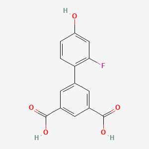 molecular formula C14H9FO5 B6375023 4-(3,5-Dicarboxyphenyl)-3-fluorophenol, 95% CAS No. 1261918-63-1