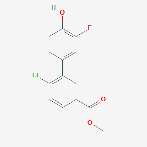 molecular formula C14H10ClFO3 B6375028 4-(2-Chloro-5-methoxycarbonylphenyl)-2-fluorophenol, 95% CAS No. 1261948-11-1