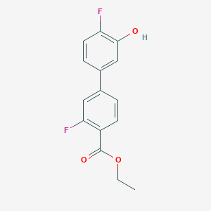 molecular formula C15H12F2O3 B6375035 5-[4-(Ethoxycarbonyl)-3-fluorophenyl]-2-fluorophenol, 95% CAS No. 1261950-71-3