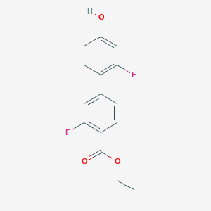 molecular formula C15H12F2O3 B6375040 4-[4-(Ethoxycarbonyl)-3-fluorophenyl]-3-fluorophenol, 95% CAS No. 1261962-99-5