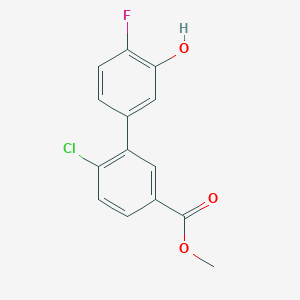 molecular formula C14H10ClFO3 B6375043 5-(2-Chloro-5-methoxycarbonylphenyl)-2-fluorophenol, 95% CAS No. 1261972-14-8