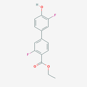 molecular formula C15H12F2O3 B6375044 4-[4-(Ethoxycarbonyl)-3-fluorophenyl]-2-fluorophenol, 95% CAS No. 1261918-65-3