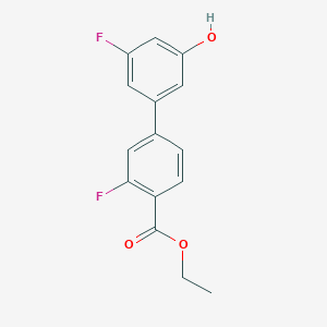 molecular formula C15H12F2O3 B6375050 5-[4-(Ethoxycarbonyl)-3-fluorophenyl]-3-fluorophenol, 95% CAS No. 1261982-01-7