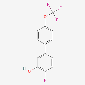 molecular formula C13H8F4O2 B6375061 2-Fluoro-5-(4-trifluoromethoxyphenyl)phenol, 95% CAS No. 1261521-68-9