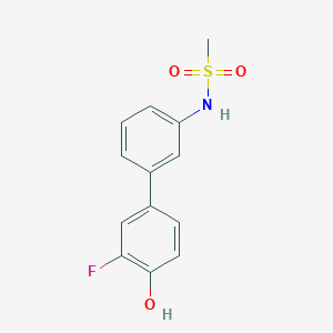 molecular formula C13H12FNO3S B6375071 2-Fluoro-4-(3-methylsulfonylaminophenyl)phenol, 95% CAS No. 1261894-39-6
