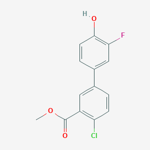 molecular formula C14H10ClFO3 B6375079 4-(4-Chloro-3-methoxycarbonylphenyl)-2-fluorophenol, 95% CAS No. 1261999-64-7