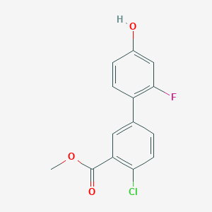 molecular formula C14H10ClFO3 B6375085 4-(4-Chloro-3-methoxycarbonylphenyl)-3-fluorophenol, 95% CAS No. 1261948-25-7